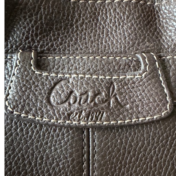 Coach Penelope Shopper Tote Brown Pebbled Leather Shoulder Bag F14686 - Picture 2 of 16